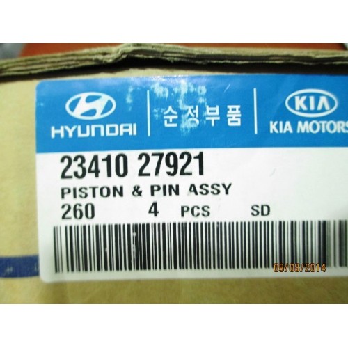 PİSTON VE PİM STANDART HYUNDAİ DİZEL 3 SİLİNDİR ACCENT GETZ 2003-2006 SANTAFE KIA CERATO SPORTAGE